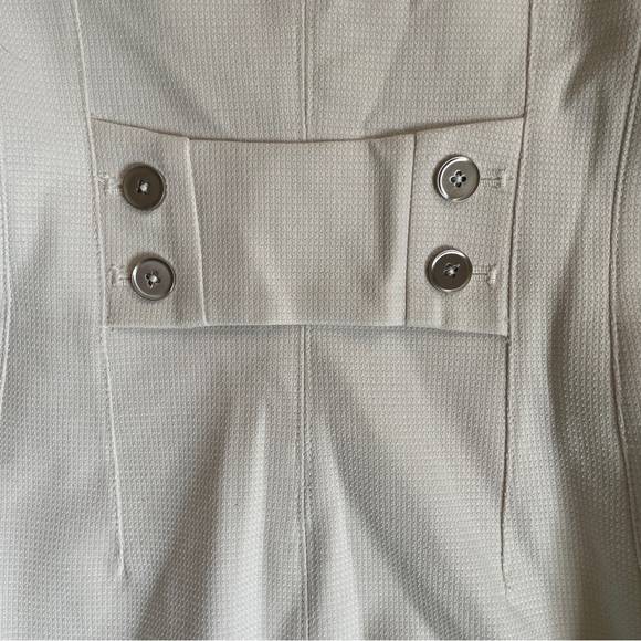 WHBM One Button No Collar 3/4 Sleeve Blazer in Cream Bone Off-White - Picture 7 of 12